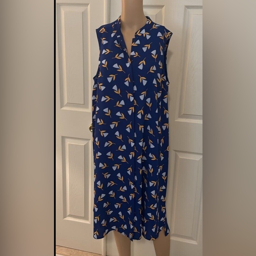 Blue Floral Anne Klein Shirt Dress 2X
